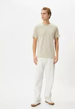 Базовая футболка CREW NECK BASIC SHORT SLEEVE Koton, бежевый