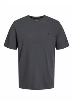 Базовая футболка CREW NECK Jack & Jones, цвет Mottled Dark Grey