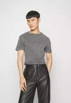 Базовая футболка Cropped Fitted Han Kjbenhavn, цвет dark grey