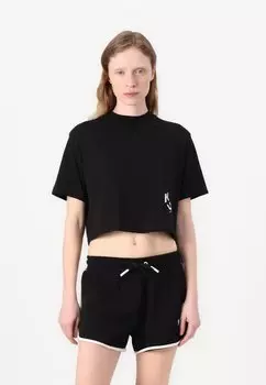 Базовая футболка CROPPED MONOGRAM TEE Karl Lagerfeld Jeans, черный