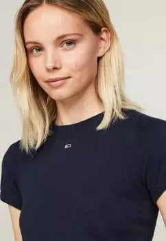 Базовая футболка CROPPED SHORT SLEEVE Tommy Jeans, синий