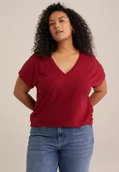 Базовая футболка CURVE WE Fashion, бордовый