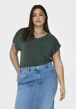 Базовая футболка CURVY KURZRMELIGES ONLY Carmakoma, цвет green gables