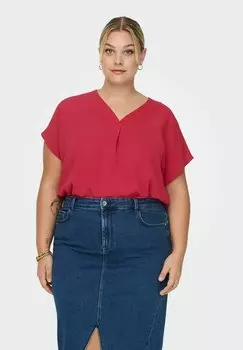 Базовая футболка CURVY V-AUSSCHNITT ONLY Carmakoma, красный