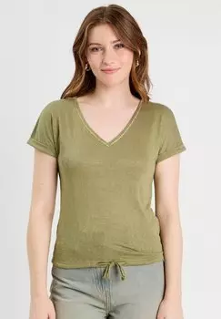 Базовая футболка CUSS KNOT DETAIL Cache Cache, хаки