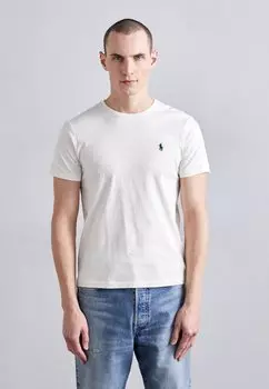 Базовая футболка CUSTOM SLIM FIT JERSEY CREWNECK T-SHIRT Polo Ralph Lauren, слоновая кость