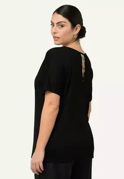 Базовая футболка CUTOUT SHORT SLEEVE TEE Ulla Popken, черный