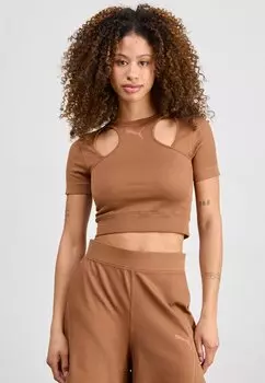 Базовая футболка Dare To Muted Motion Tee Puma, коричневый