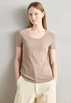 Базовая футболка DEEP ROUND NECK TWISTED Marc O'Polo, песочный