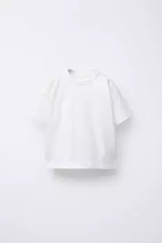Базовая футболка для тяжелого веса ZARA, белый