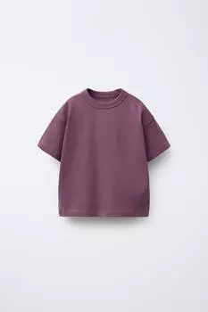 Базовая футболка для тяжелого веса ZARA, цвет Dark aubergine