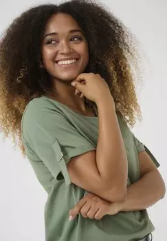 Базовая футболка DOMINIKA FOLD UP Love Copenhagen, темно-зеленый