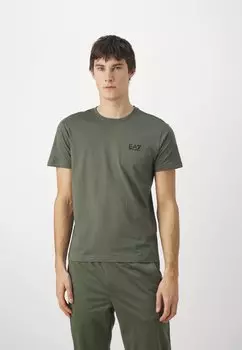 Базовая футболка EA7 Emporio Armani, темно-зеленая