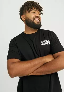 Базовая футболка ECORP LOGO SS O-NECK NOOS PLS Jack & Jones, черный