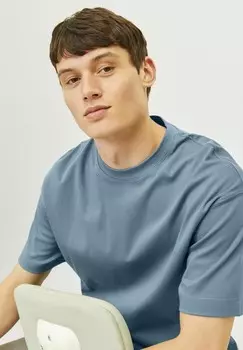 Базовая футболка EINFARBIGES Jack & Jones, светло-серый меланж