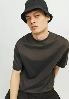 Базовая футболка EINFARBIGES KURZARM DROPPED SHOULDER Jack & Jones, коричневый