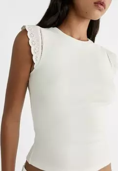 Базовая футболка EMBROIDERED Stradivarius, белый