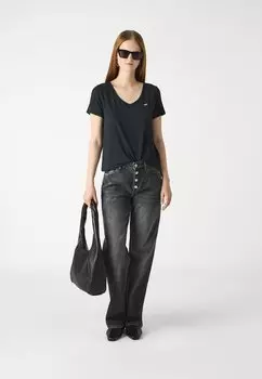 Базовая футболка Emea Easy Vee Hollister Co., повседневная черная