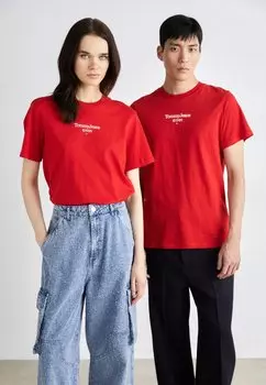 Базовая футболка Entry Tee Unisex Tommy Jeans, цвет deep crimson
