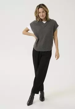 Базовая футболка ERLINE V-NECK Kaffe, темно-серый