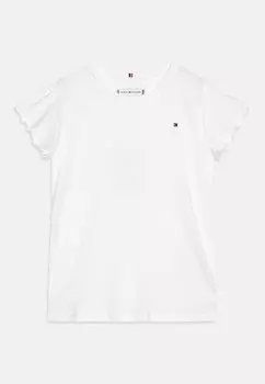 Базовая футболка Essential Ruffle Sleeve Tommy Hilfiger, белый