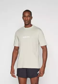 Базовая футболка ESSENTIALS LINEAR SINGLE adidas Sportswear, бежевый