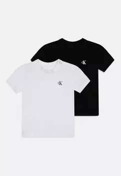 Базовая футболка EXCLUSIVE BABY CHEST MONOGRAM UNISEX 2 PACK Calvin Klein Jeans, цвет black/bright white
