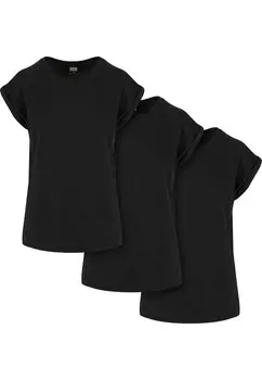 Базовая футболка EXTENDED SHOULDER 3 PACK Urban Classics, черный