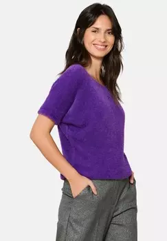 Базовая футболка EYELASH PULLOVER WITH SHORT SLEEVES LolaLiza, фиолетовый