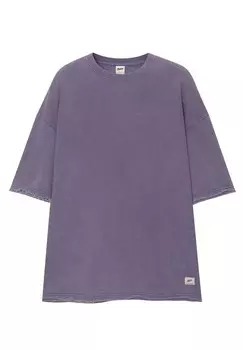 Базовая футболка FADED SHORT SLEEVE PULL&BEAR, лиловый