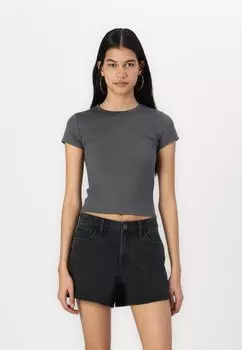 Базовая футболка FLAT LONGLINE Hollister Co., темно-серый