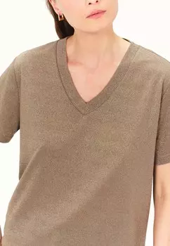 Базовая футболка FRENCH BRAND FASHION ELEGANT MODERN TFOIL Caroll, золотого цвета