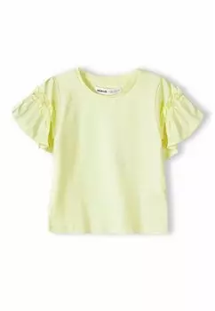 Базовая футболка FRILLED SLEEVES MINOTI, цвет yellow