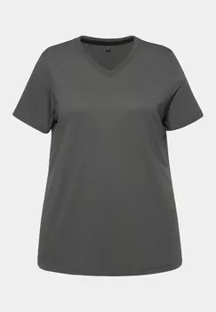 Базовая футболка FUNKTIONS ANTIBAKTERIELL V-AUSSCHNITT HALBARM Ulla Popken, темно-серый