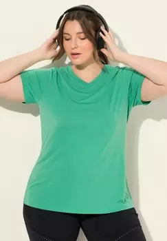 Базовая футболка FUNKTIONS ANTIBAKTERIELL V-AUSSCHNITT HALBARM Ulla Popken, сине-серый