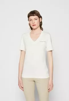 Базовая футболка ФУТБОЛКА MONOLOGUE SLIM V-NECK Calvin Klein Jeans, слоновая кость