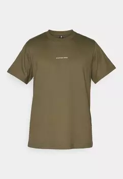 Базовая футболка G-Star, тень оливкового цвета Center Chest Logo Loose