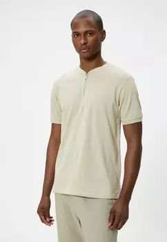 Базовая футболка HALF ZIPPER Koton, бежевый