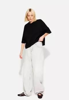 Базовая футболка HEAVY BOXY FIT SHORT SLEEVE Bershka, черный