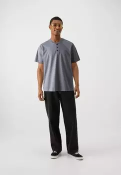 Базовая футболка Henley Abercrombie & Fitch, темно-серый
