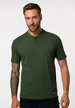 Базовая футболка HENLEY SHORT SLEEVE WITH PLACKET JP1880, зеленый