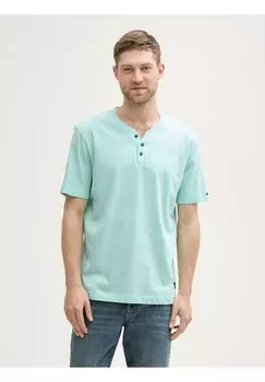 Базовая футболка HENLEY TOM TAILOR, мята