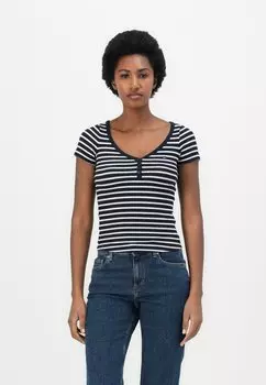 Базовая футболка HENLEY Tommy Jeans, темно-синий