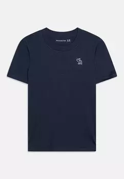Базовая футболка Icon Tee 3 Pack Abercrombie & Fitch, ярко-белая/настроение индиго/высокая посадка антрацит