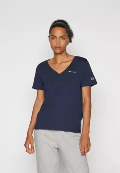 Базовая футболка ICONS V NECK SMALL LOGO Champion, темно-синий
