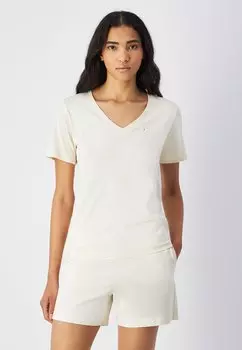 Базовая футболка ICONS V-NECK SMALL LOGO Champion, молочный