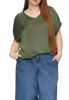 Базовая футболка IM LOOSE FIT MIT V-AUSSCHNITT QS, темно-зеленый