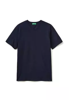 Базовая футболка IN LONG FIBER United Colors of Benetton, темно-синий