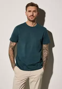 Базовая футболка IN UNIFARBE Street One MEN, темно-зеленый
