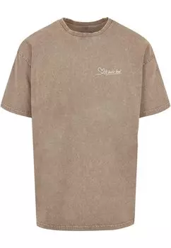 Базовая футболка IT BEATS LOUD ACID WASHED HEAVY OVERSIZE TEE Merchcode, цвет darkkhaki